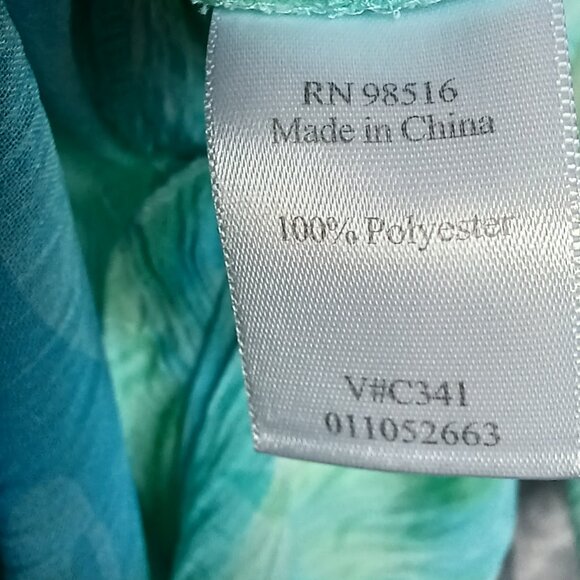 Coldwater Creek Sheer Beach Top Blouse Green XL - Picture 15 of 16